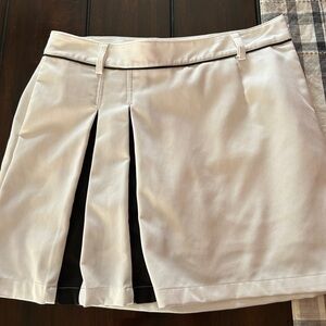 White Pleated Skort with Black Trim